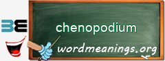 WordMeaning blackboard for chenopodium